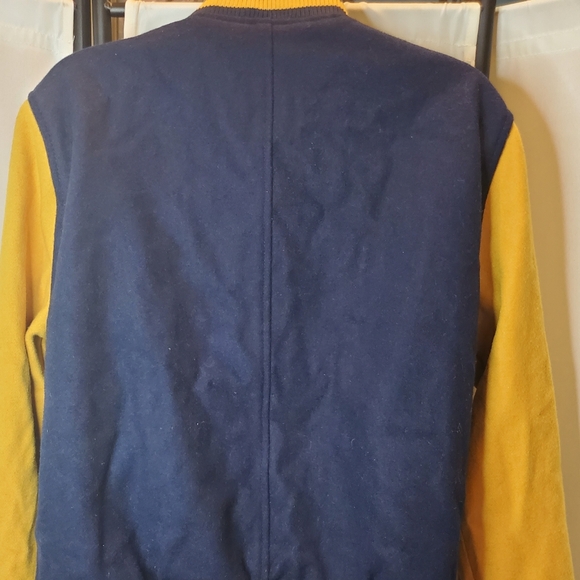 MOSSIMO XXL LETTERMAN JACKET 💛💙 Vintage Varsity Vibes  Wool Bomber Coat - Picture 10 of 16